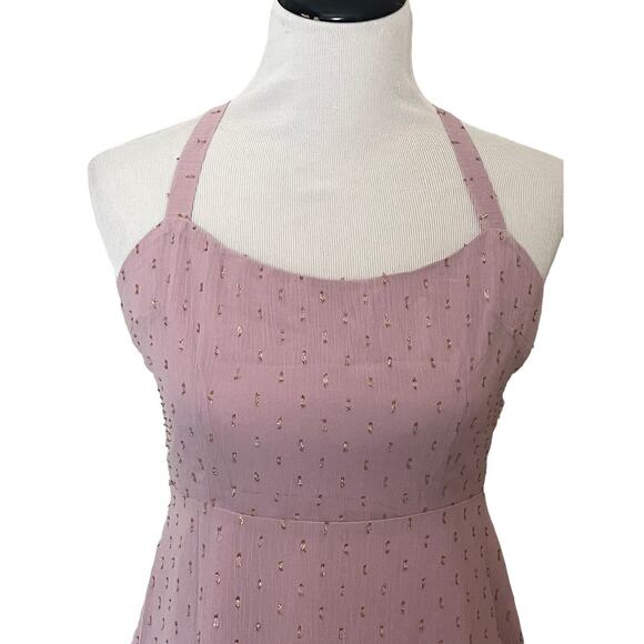 NWT Revolve x Superdown Kiki Dress •M• Mauve Strap criss-cross Fit & Flare Dress - Picture 7 of 13